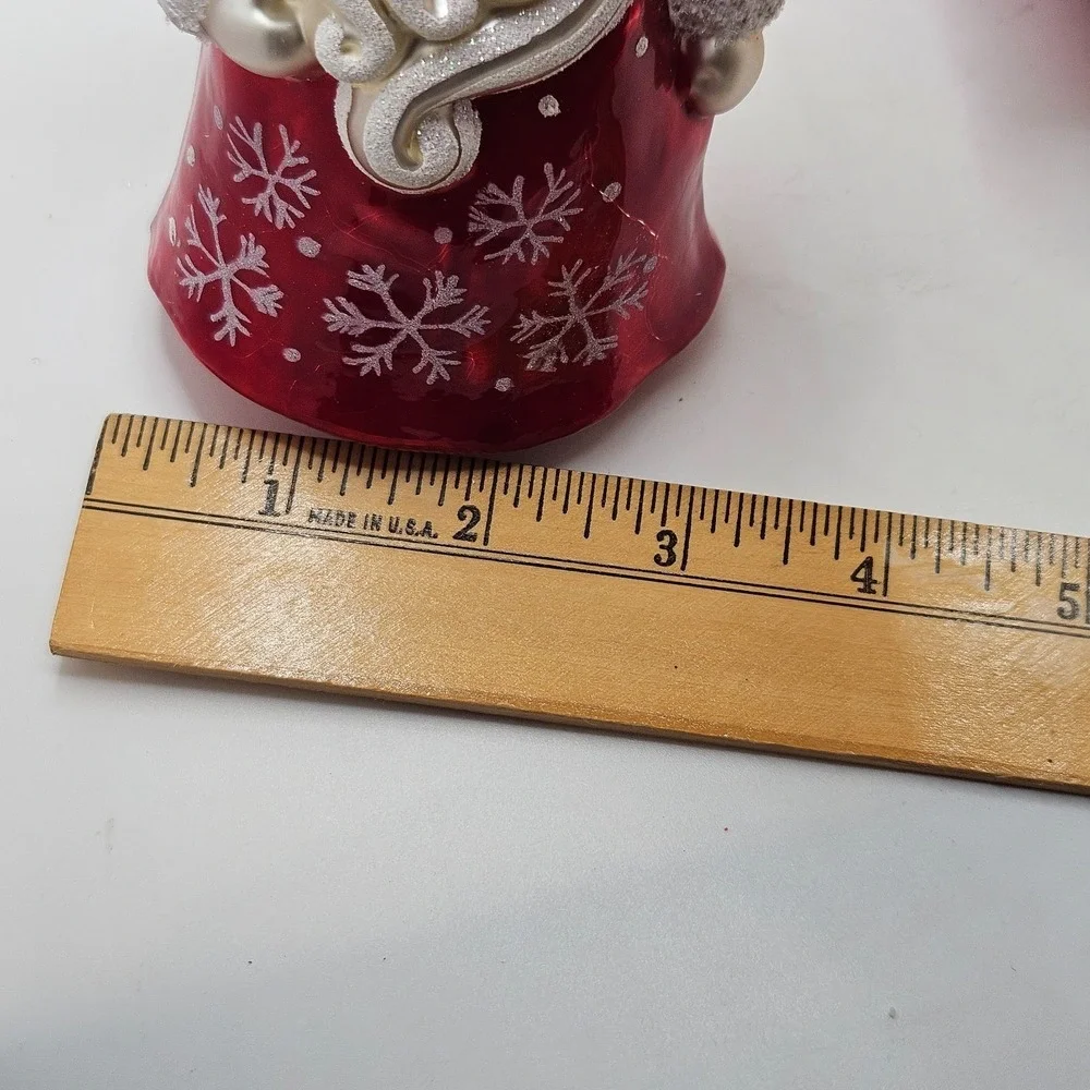 Pier 1 Imports Santa‎ Glass Ornaments Set of 2 Poland Hand Blown Red Christmas